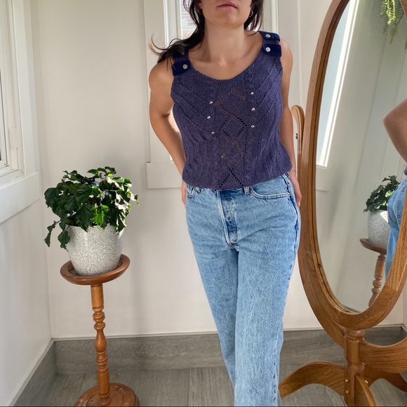 Crocheted vest with beaded pearls - Picture 4 of 7